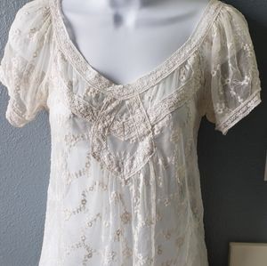 Lace tunic top